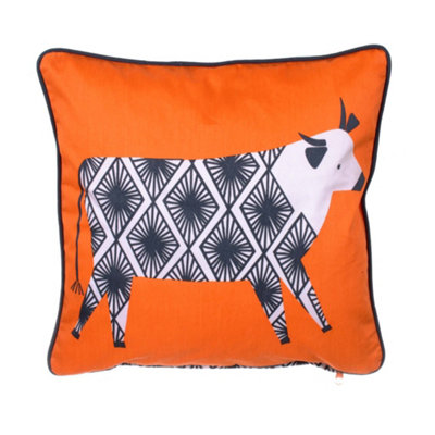Curious Cows Animal Print 100% Cotton Filled Cushion