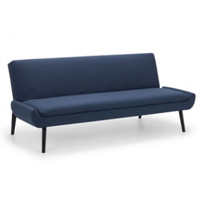 Curled Base Sofa Bed - Ocean Blue Linen