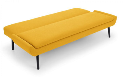Curled Base Sofabed - Mustard Linen