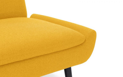 Curled Base Sofabed - Mustard Linen