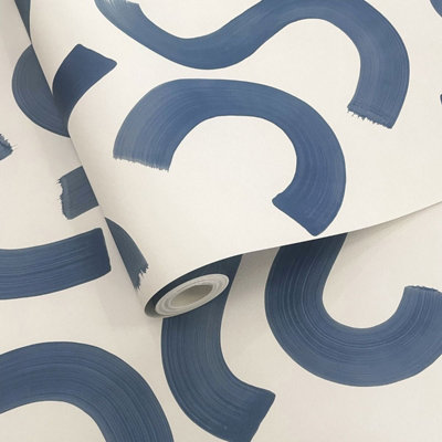 Curly Confetti Wallpaper Navy Holden 14112