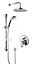 Current Concealed Round Manual Valve with Multi Function Slide Rail Kit, Arm & Head Shower Bundle - Chrome - Balterley