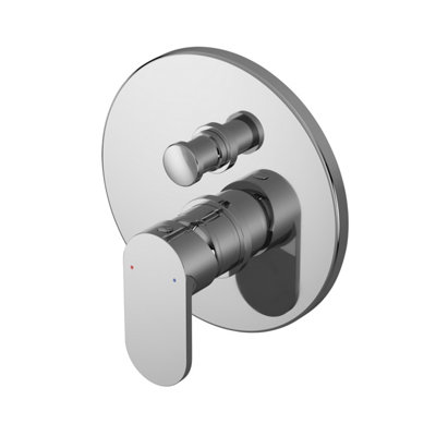 Current Contemporary Bathroom Round Concealed Manual Shower Valve with Diverter and Lever Handle, 170mm, Chrome - Balterley