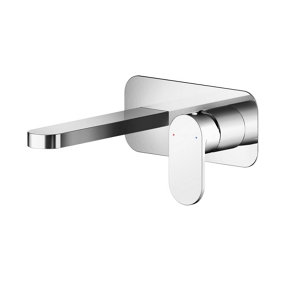 Current Round Wall Mount 2 Tap Hole Basin Mixer Tap & Back Plate - Chrome - Balterley