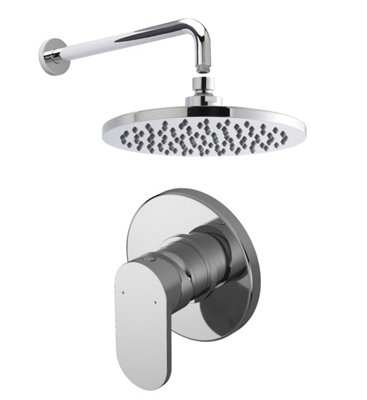 Current Shower Bundle Concealed Round Manual Valve, Arm & Head Kit - Chrome  Balterley