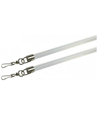 Curtain Draw Rod (Pair) 75cm White