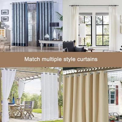 Curtain Poles for Window, Single Curtain Pole with Brackets Fittings Set