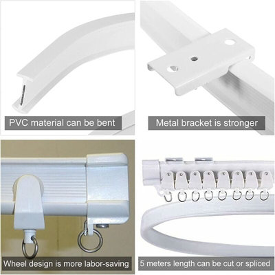 Curtain rod flexible ceiling curtain rail 3point5 m foldable curved ...