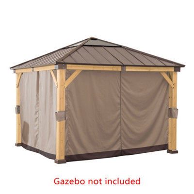 Curtain Set for Sunjoy Cedar wood Gazebo - 336cm x 336cm, Khaki