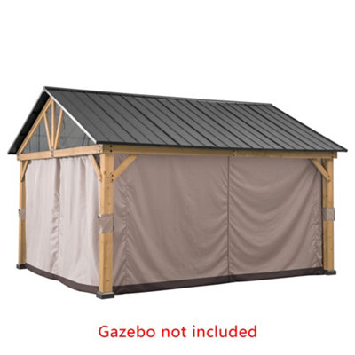 Curtain Set for Sunjoy Cedar Wood Gazebo - 465cm x 404cm, Khaki