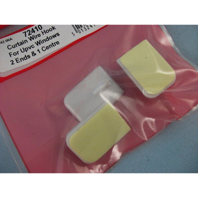Curtain Wire Hooks for UPVC Windows, 2 End Hooks & 1 Centre Support ...
