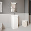 Curve Floor Standing 1 Door Vanity Unit with Ceramic Basin - 400mm - Gloss White -Balterley