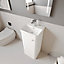 Curve Floor Standing 1 Door Vanity Unit with Ceramic Basin - 400mm - Gloss White -Balterley