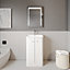 Curve Floor Standing 2 Door Vanity Unit with Ceramic Basin - 500mm - Gloss White -Balterley