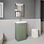 Curve Floor Standing 2 Door Vanity Unit with Ceramic Basin - 500mm  - Satin Green - Balterley