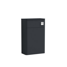 Curve Floor Standing Concealed WC Toilet Unit - 500mm - Satin Anthracite (Concealed Cistern Not Included)