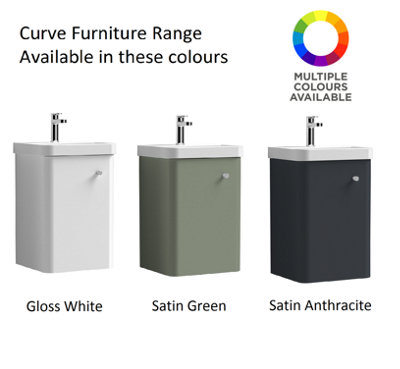 Curve Floor Standing Concealed WC Toilet Unit - 500mm - Satin Green (Concealed Cistern Not Included) - Balterley
