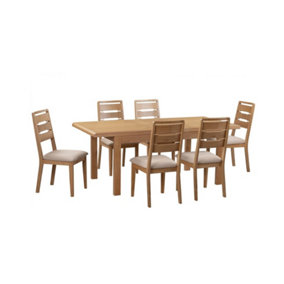 Curve Oak Dining Set with 6 Chairs
