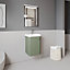 Curve Wall Hung 1 Door Vanity Unit with Ceramic Sink - 400mm  - Satin Green - Balterley