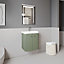 Curve Wall Hung 2 Door Vanity Unit with Ceramic Sink - 500mm  - Satin Green - Balterley