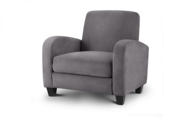 Curved Armchair - Dusk Grey Chenille