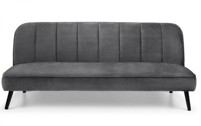 Curved Back Sofa Bed - Grey Velvet