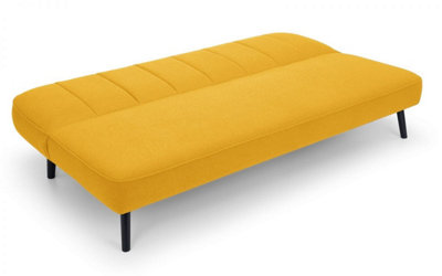 Curved Back Sofa Bed - Mustard
