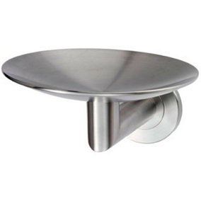 Curved Bathroom Soap Dish on Concealed Fix Rose 112mm Dia Stainless Steel