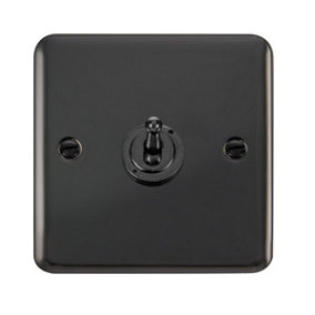 Curved Black Nickel 1 Gang 2 Way 10AX Toggle Light Switch - SE Home