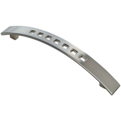 Curved Bow Cabinet Pull Handle 162 x 16mm 128mm Fixing Centres Satin Nickel Price Comparisons | Compare The Build