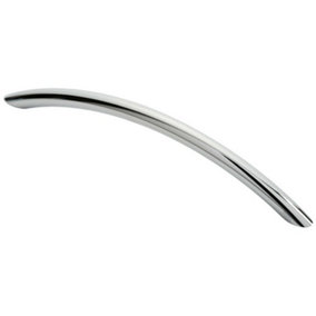Curved Bow Cabinet Pull Handle 190 x 10mm 160mm Fixing Centres Chrome