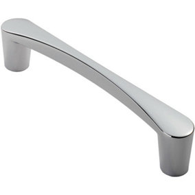 Curved D Shape Pull Handle 146 x 18.5mm 128mm Fixing Centres Polished Chrome