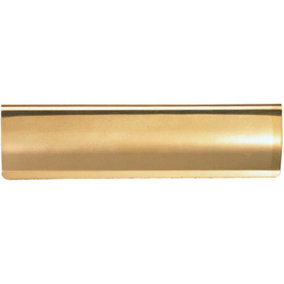 Curved Letterbox Cover Interior Letter Tidy Flap 355 x 127mm Polished Brass