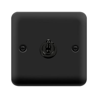 Curved Matt Black Intermediate 10AX Toggle Light Switch - SE Home
