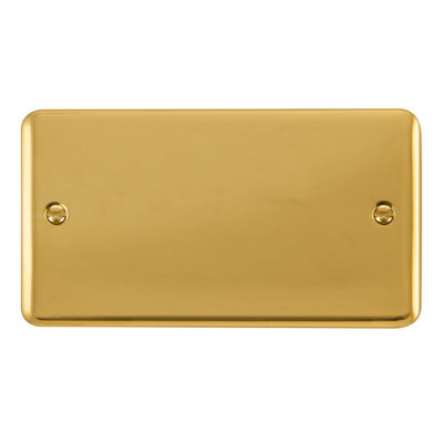 Curved Polished Brass 2 Gang Blank Plate - SE Home