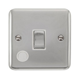 Curved Polished Chrome 1 Gang 20A Ingot DP Switch With Flex - White Trim - SE Home