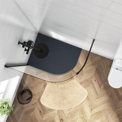 Curved Shower Mat 100% Cotton - Stone