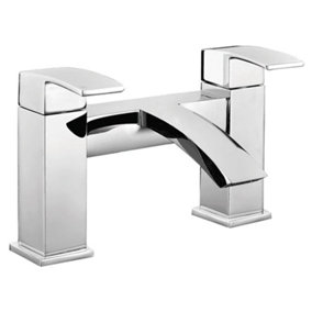 Curved Solid Brass Chrome Lever Bath Filler Tap