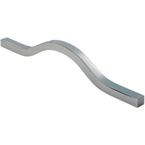 Curved Square Bar Pull Handle 240 x 12mm 160mm Fixing Centres Chrome