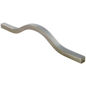 Curved Square Bar Pull Handle 240 x 12mm 160mm Fixing Centres Satin Nickel