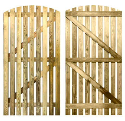 Curved Top Picket Gate 1500mm High x 1125mm Wide Right Hand Hung