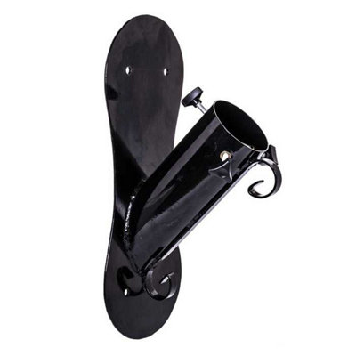 Curved Wall Mounted Christmas Tree Holder with Hanging Hooks Black