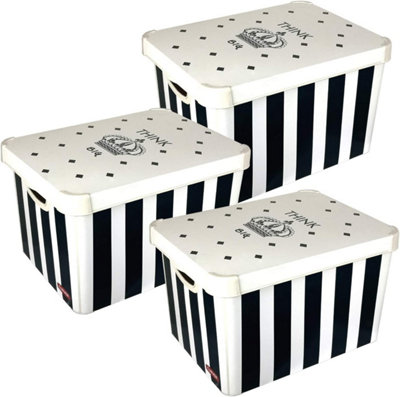 Curver 22L Deco 'Think Big' Storage Boxes