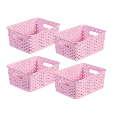 Pink storage baskets on sale