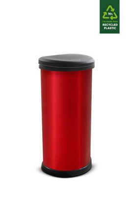 Curver Deco Bin D-Shape Push Lid 40L, Red