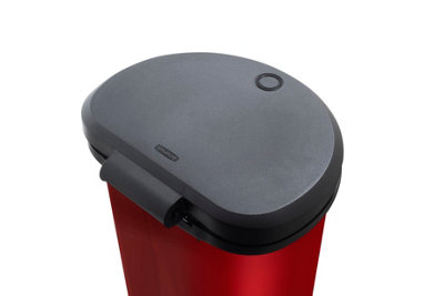 Curver Deco Bin D-Shape Push Lid 40L, Red