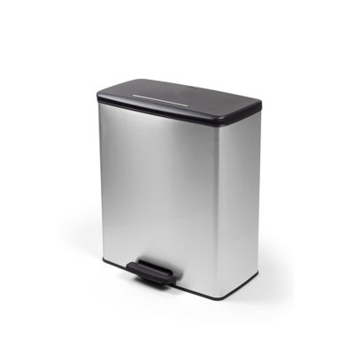Curver Deco Bin Rectangular Pedal 65L, Silver