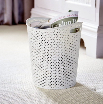 Curver Faux Rattan Waste Paper Basket Bin 13L