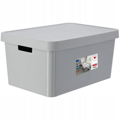 Curver infinity 45L Box with Lid, Grey, 55.5 x 38 x 27 cm