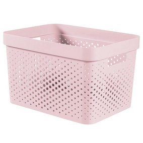 Curver Infinity Dots Storage Box Chalk Pink (12.3cm x 12cm x 26cm)